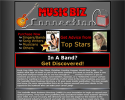 Music Biz Connections Website Design