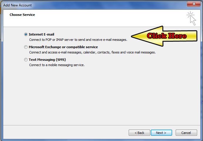 Setup outlook 2010 for Host Gator, Idosolu, Idohost.in Website Hosting step-3